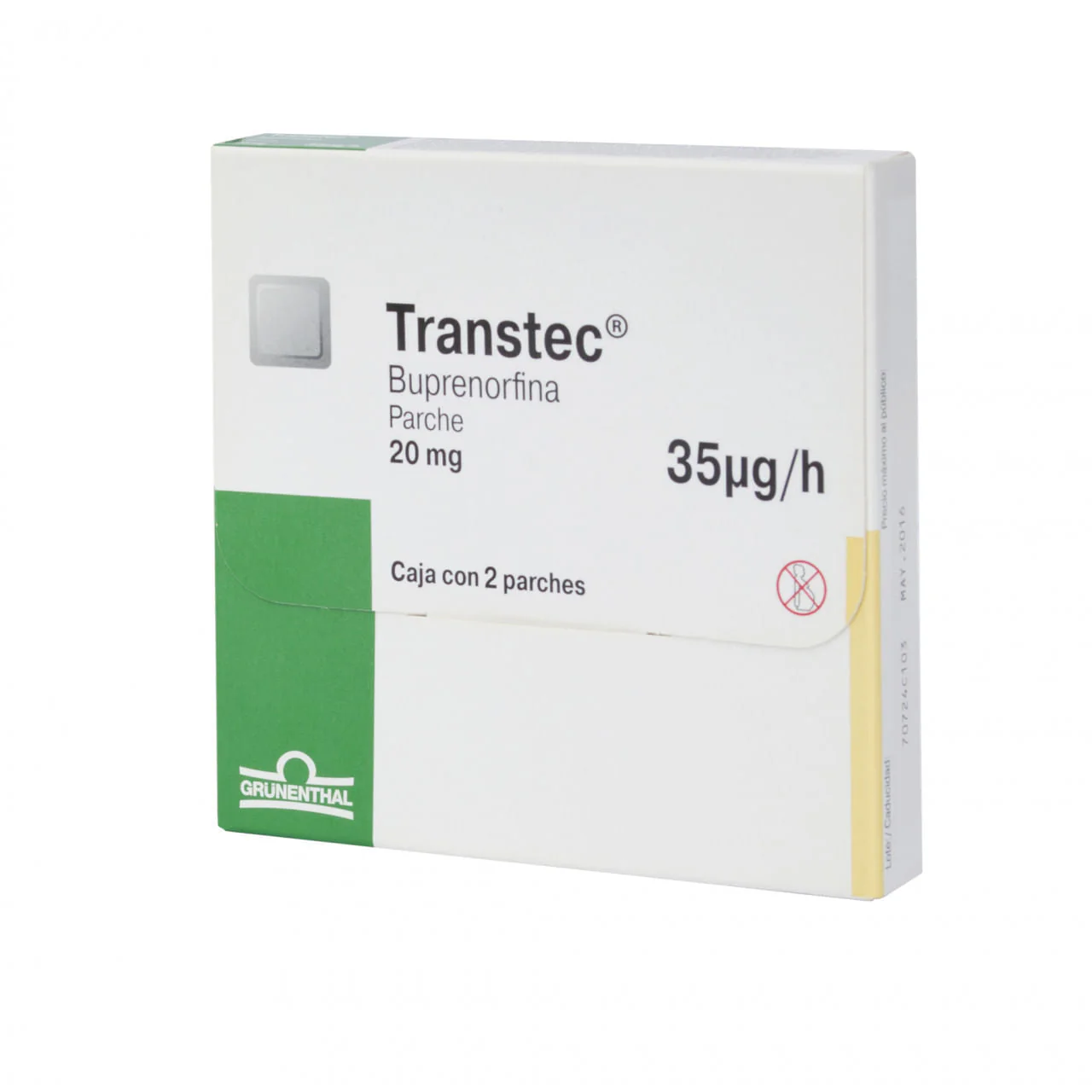 Transtec 20 Mg (35 Mcg) Parches Caja Con 2
