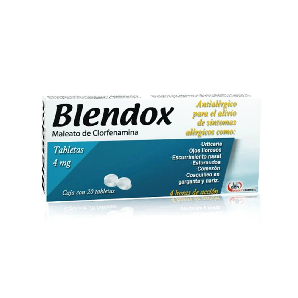 Blendox (Clorfenamina) 4 Mg Con 20 Tabletas
