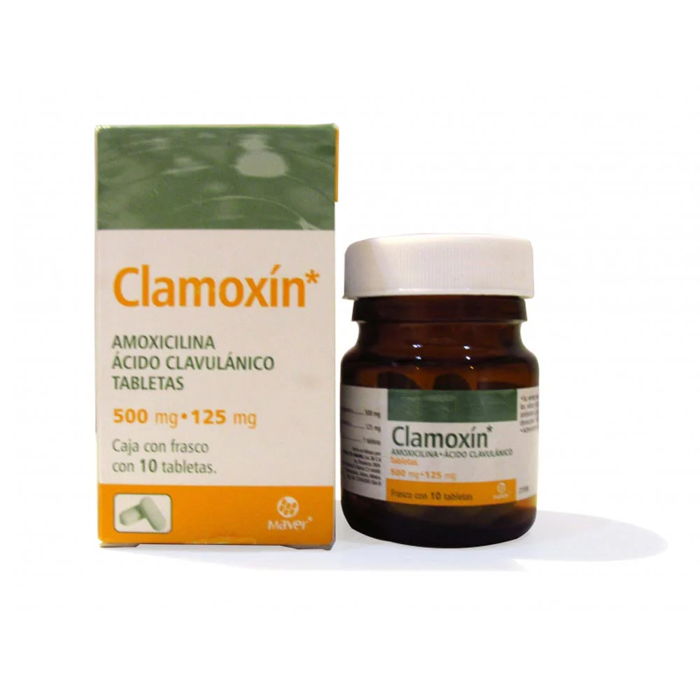 Clamoxin (Amoxicilina/Clavulanico) 500/125 Mg Con 10 Tabletas