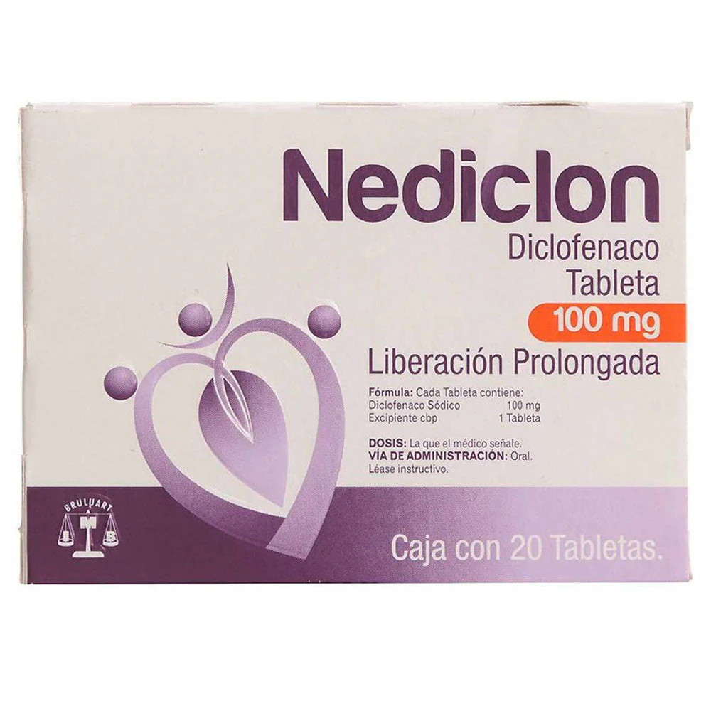 Nediclon (Diclofenaco) 100 Mg Con 20 Tabletas Liberacion Prologada