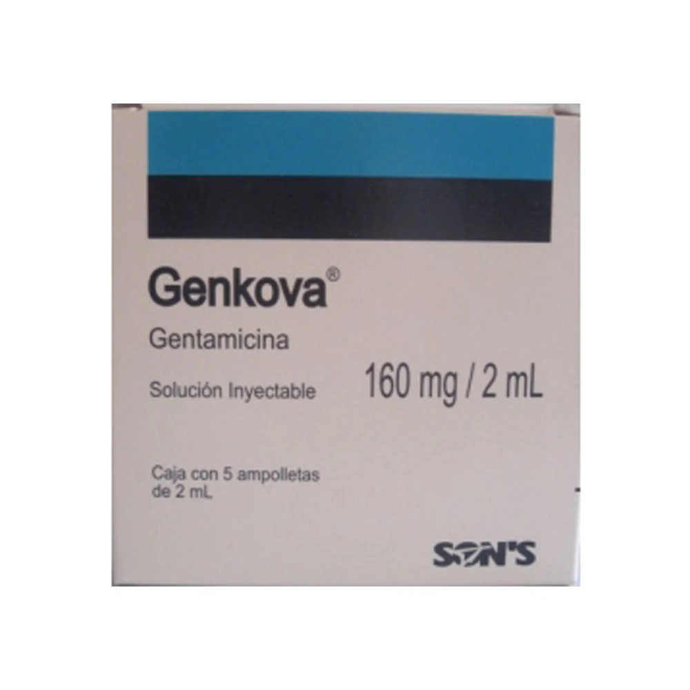 Genkova (Gentamicina) Solucion Inyectable 160 Mg 5X2 Ml