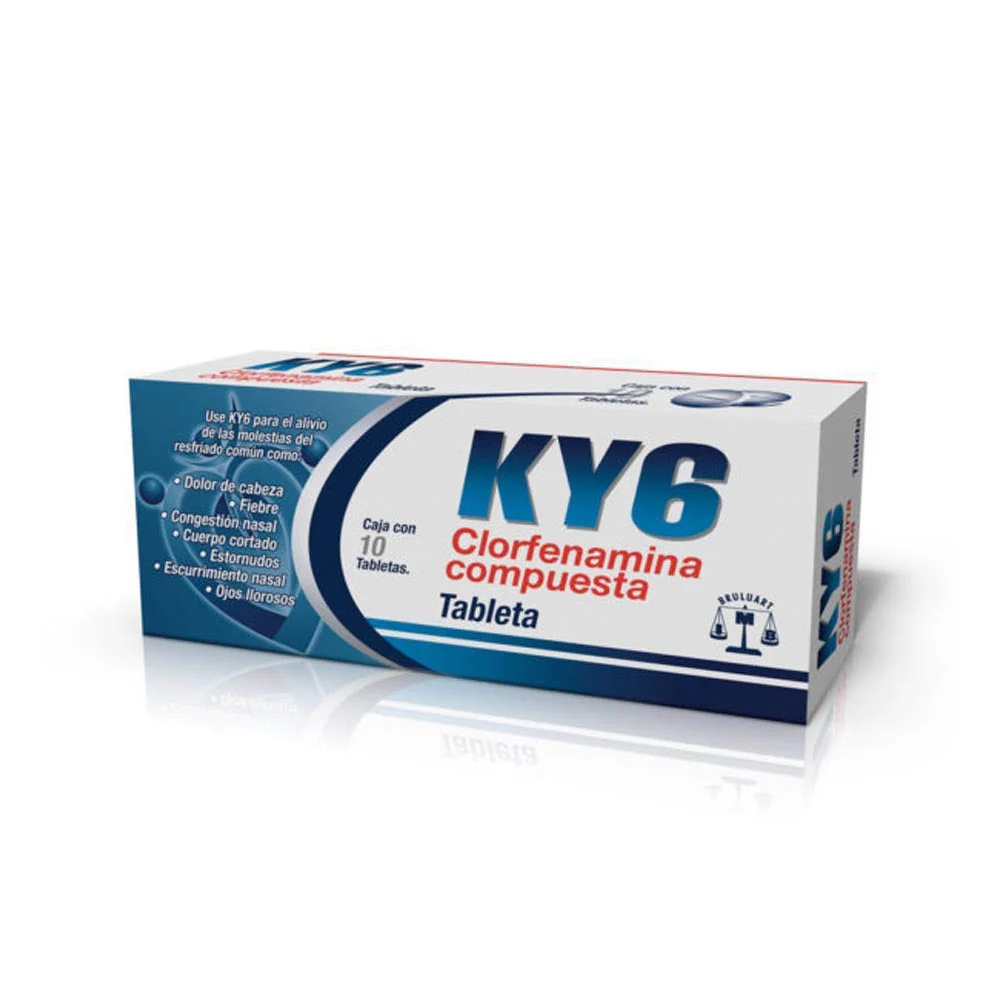 Ky-6 (Clorfenamina Comp) 500 Mg Con 10 Tabletas