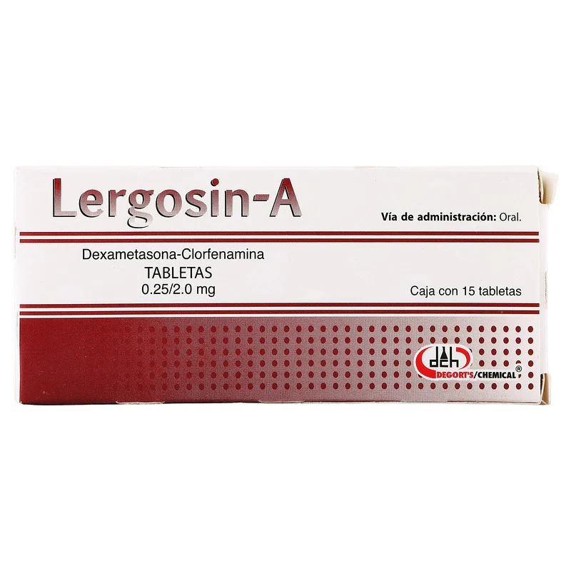 Lergosin-A (Dexametasona/Clorfenamina)0.25/2 Mg Con 15 Tabletas