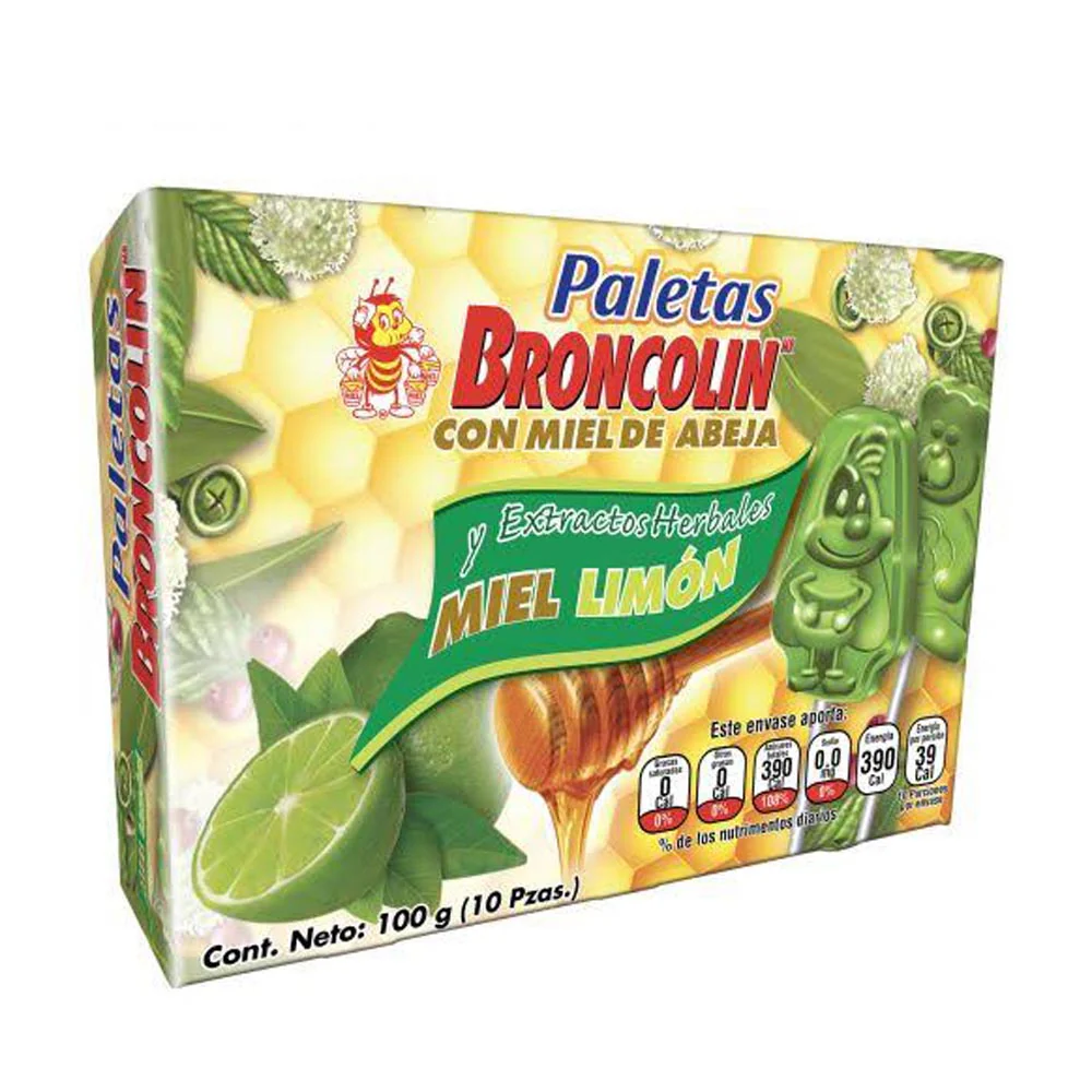 Broncolin Paleta 10 G Sabor Limon Con 10