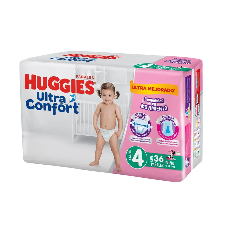 Pañal Huggies Ultraconfort Etapa 4 Niña Con 36 - Image 3