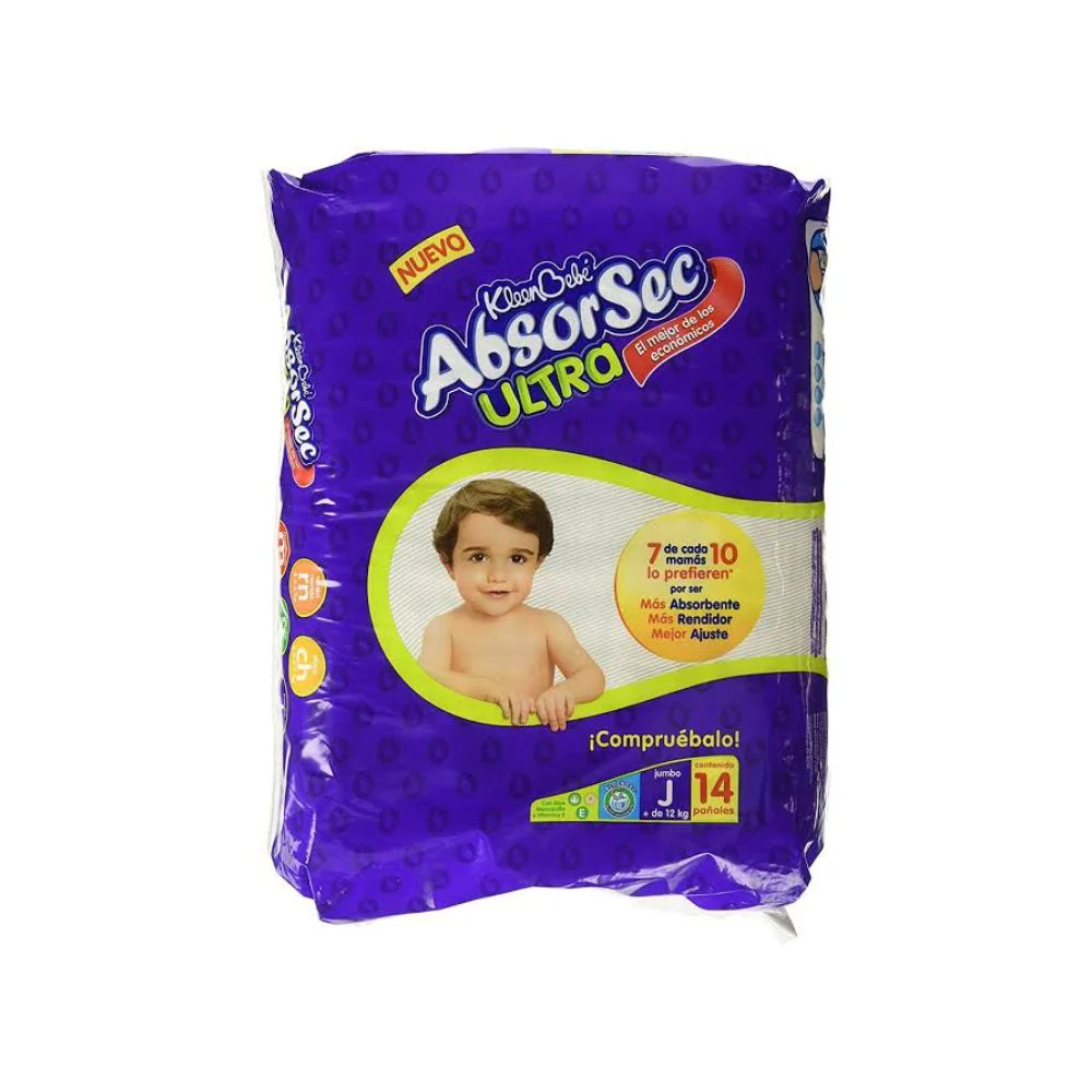 Pañal Absorsec Con14 Pzas Grande