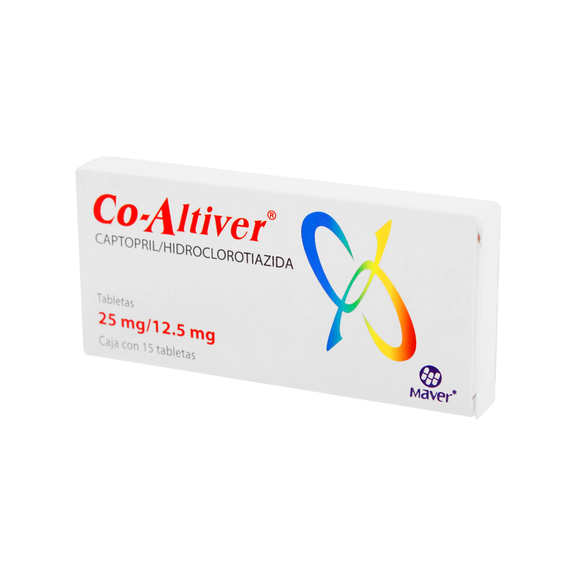 Co-Altiver (Captopril/Hidroclorotiazida) 25/12.5 Mg Con 15 Tabletas - Image 3