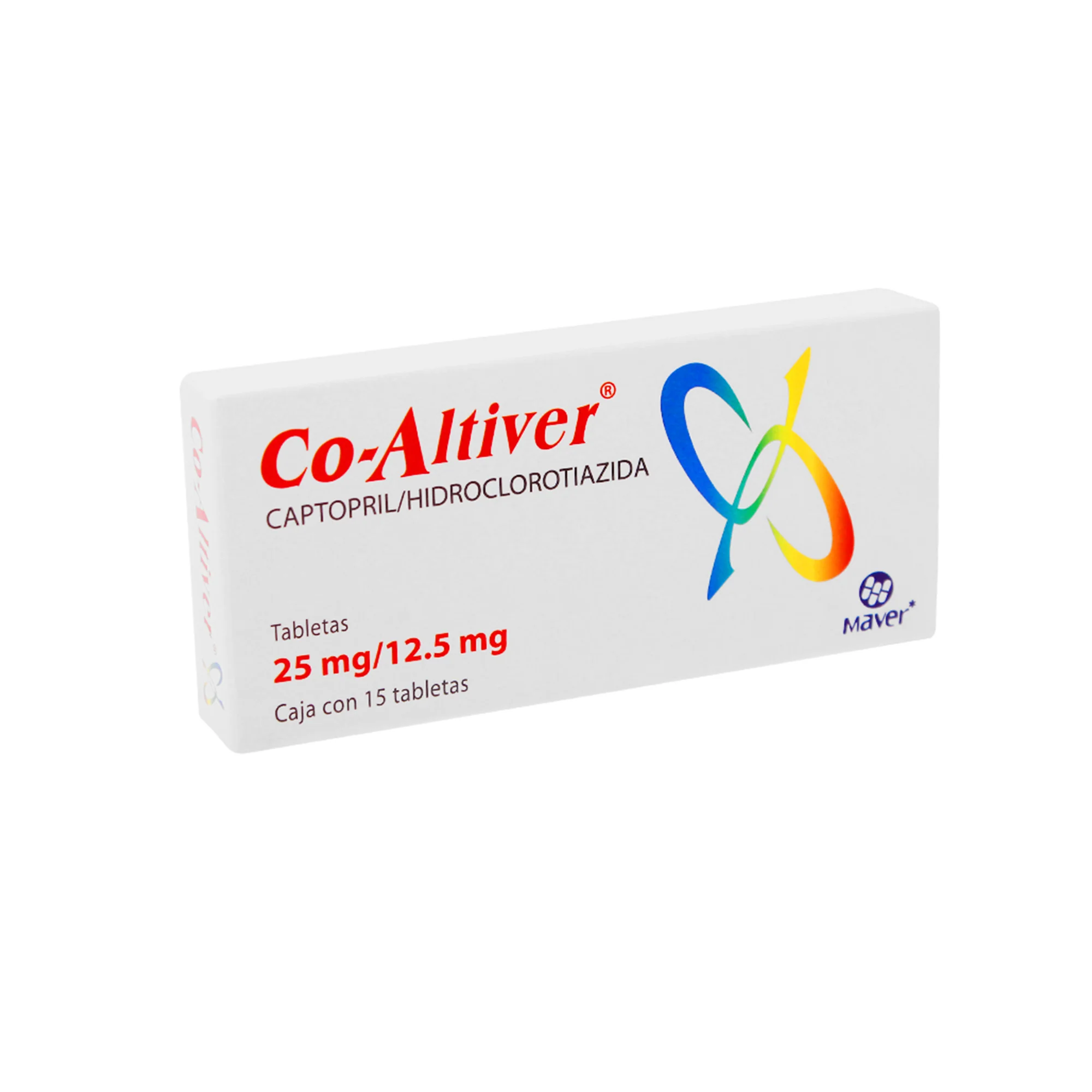 Co-Altiver (Captopril/Hidroclorotiazida) 25/12.5 Mg Con 15 Tabletas - Image 4
