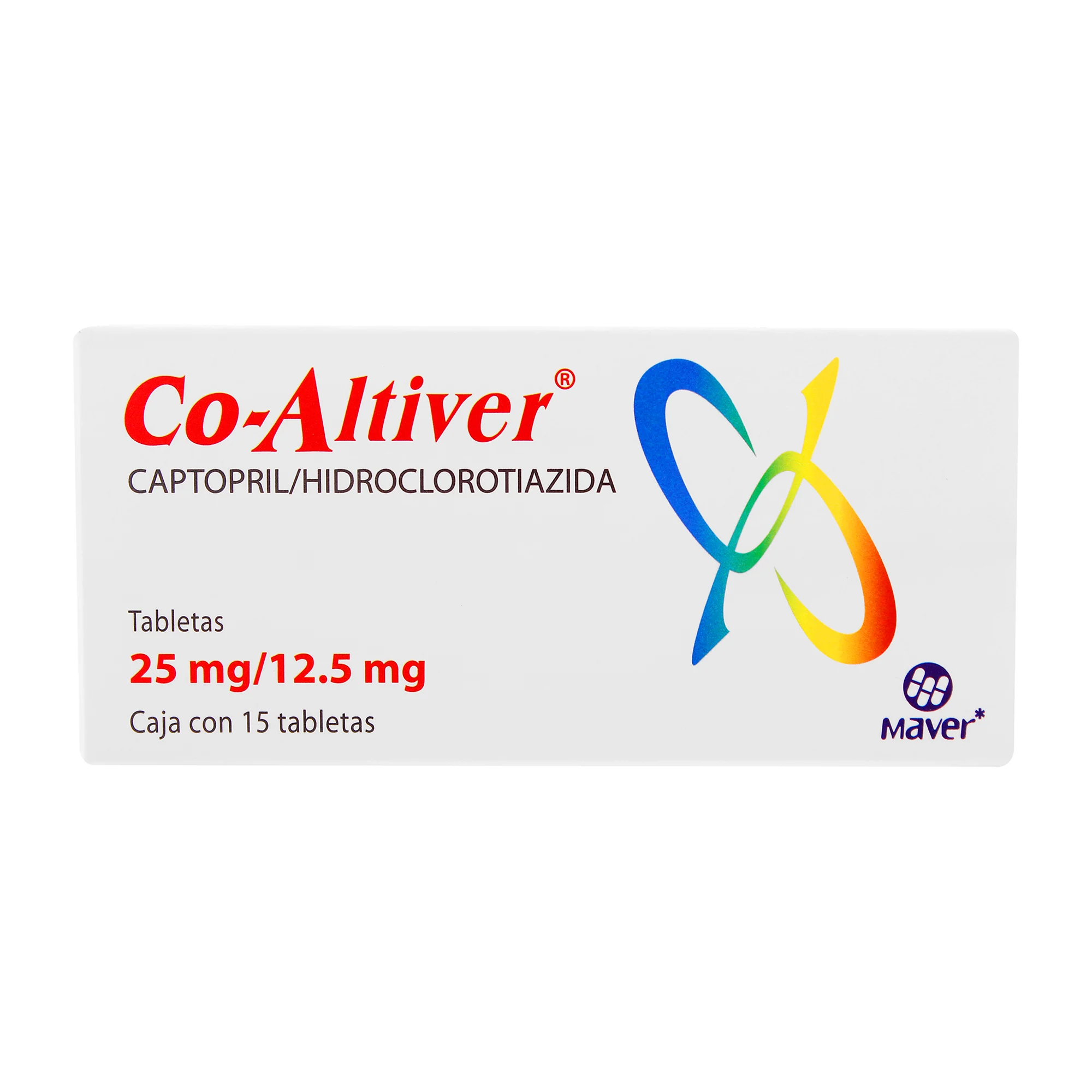 Co-Altiver (Captopril/Hidroclorotiazida) 25/12.5 Mg Con 15 Tabletas - Image 6