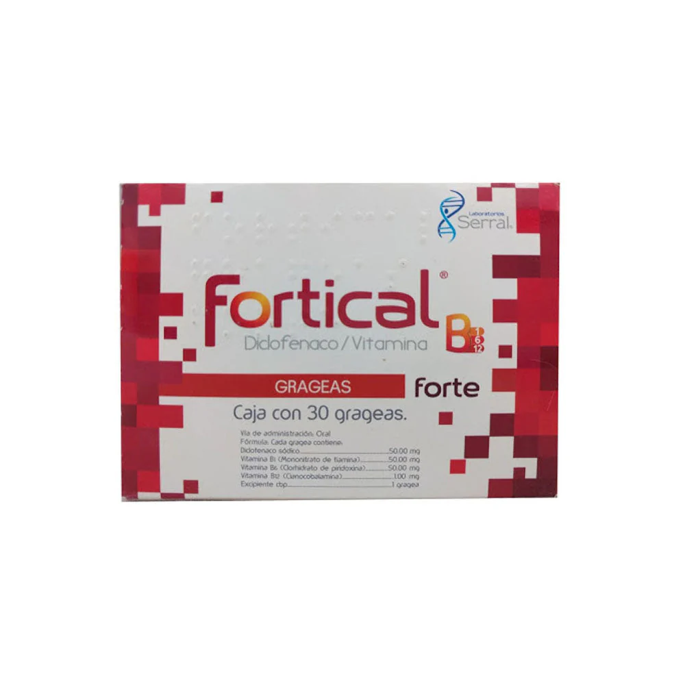 Fortical Forte (Diclofenaco/Vitamina B) Grageas Con 30