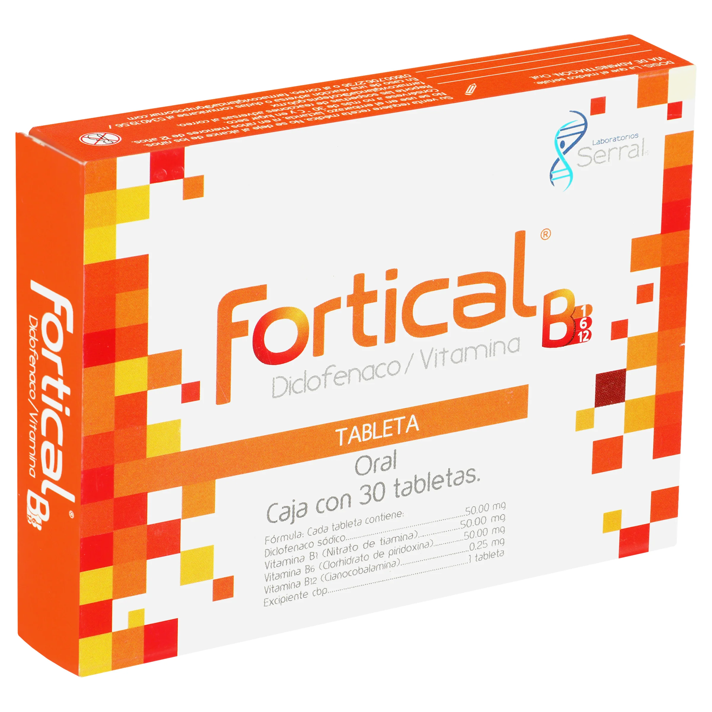 Fortical (Diclofenaco/Vitaminas) Con 30 Tabletas - Image 2