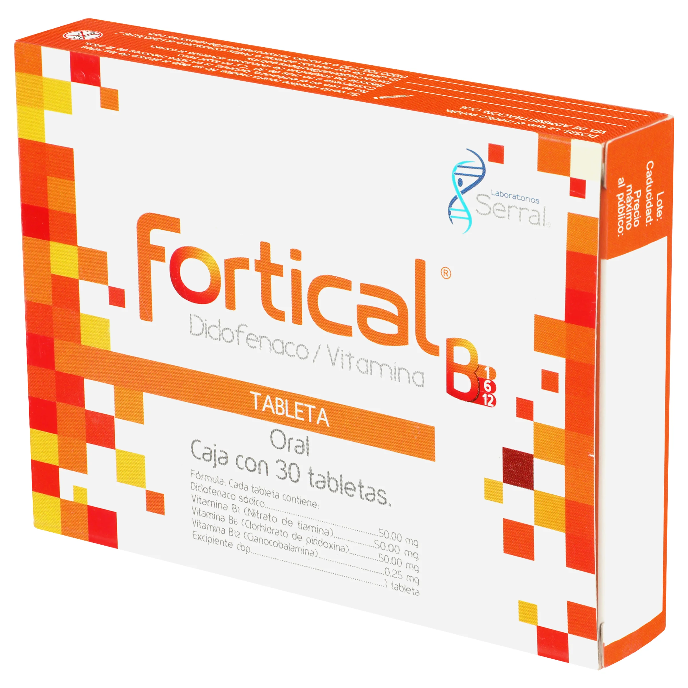 Fortical (Diclofenaco/Vitaminas) Con 30 Tabletas - Image 3
