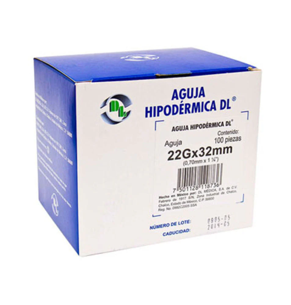 Aguja Nipro Hipodermica Negra 22 G X 1 1/4