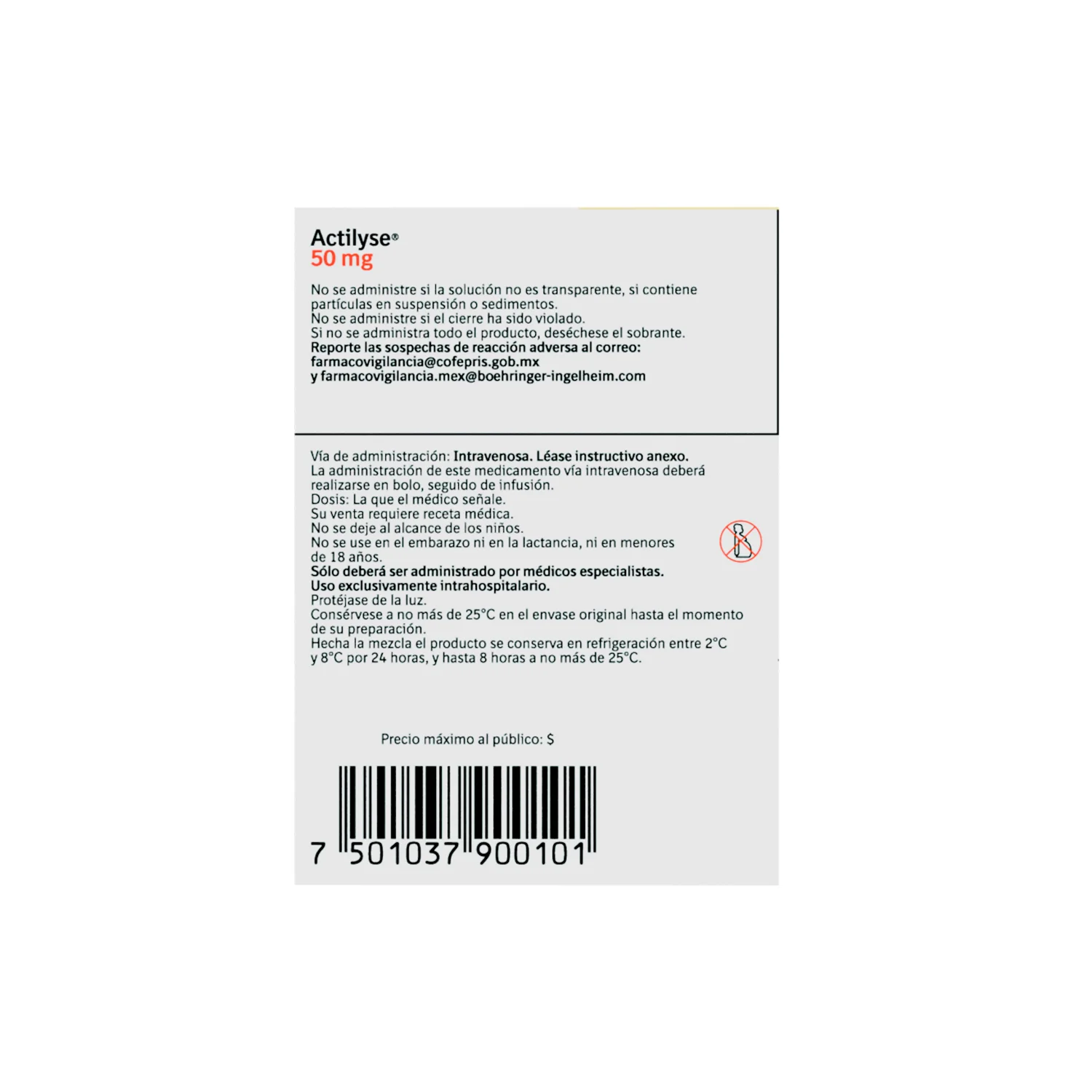 Actilyse (Alteplasa) 50 Mg Con 2 Frascos Ampula De 50 Ml - Image 4