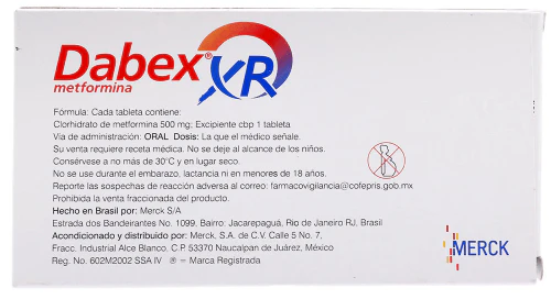 Dabex Xr 500 Mg Con 60 Tabletas Liberacion Prolongada - Image 3
