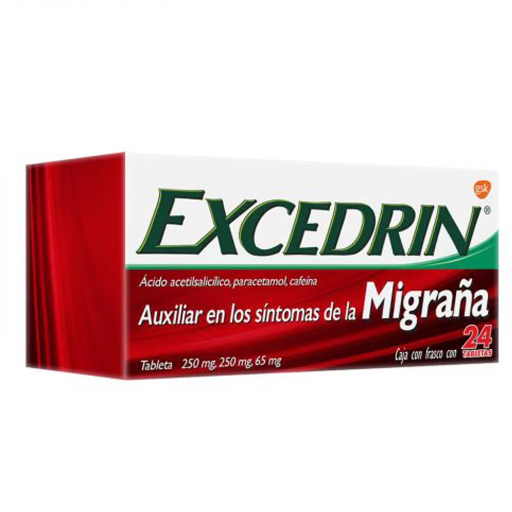 Excedrin 250/250/65 Mg Migraña Con 24 Tabletas