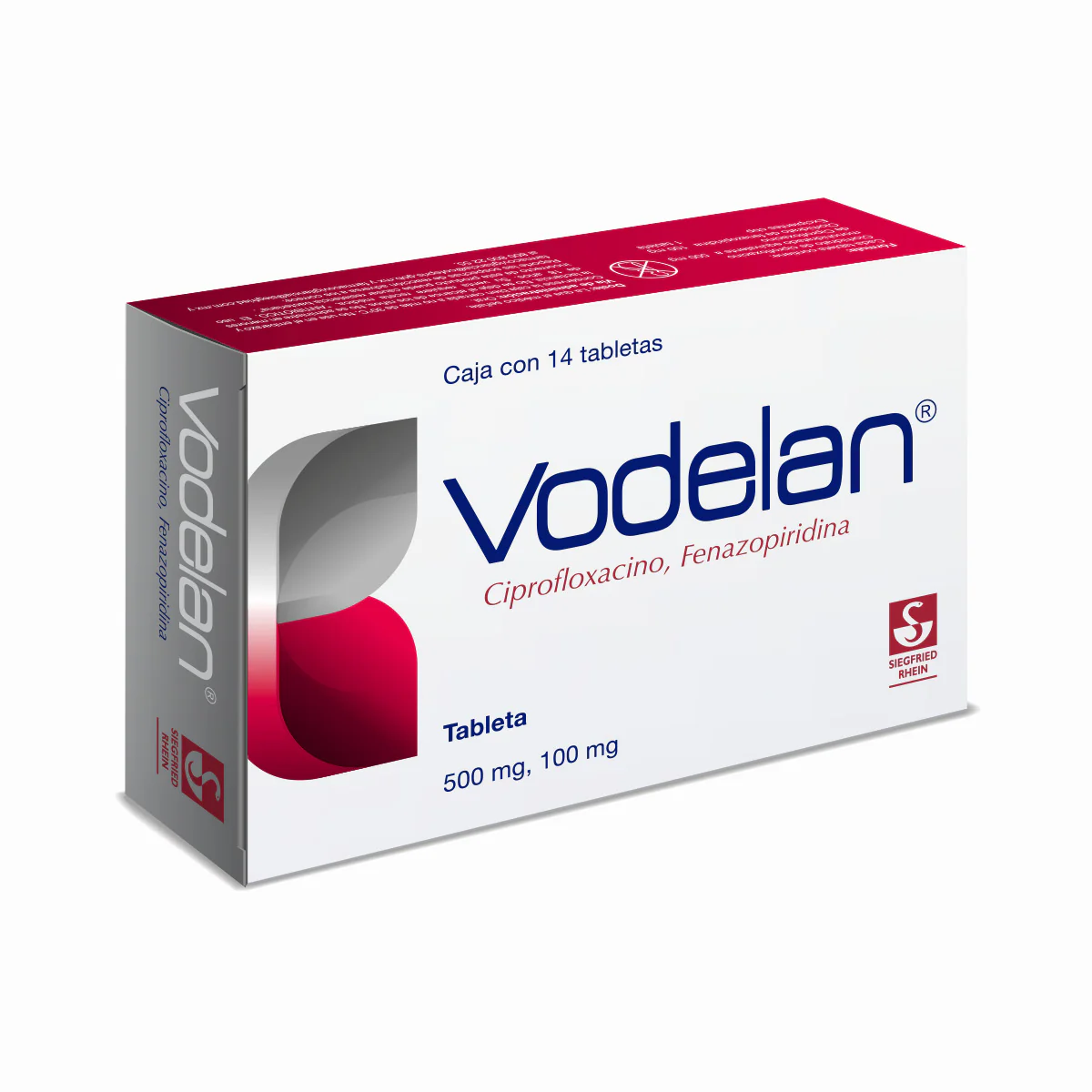 Vodelan 500 Mg / 100 Mg - Caja Con 14 Tabletas (Ciprofloxacino Y Fenazopiridina) - Image 3