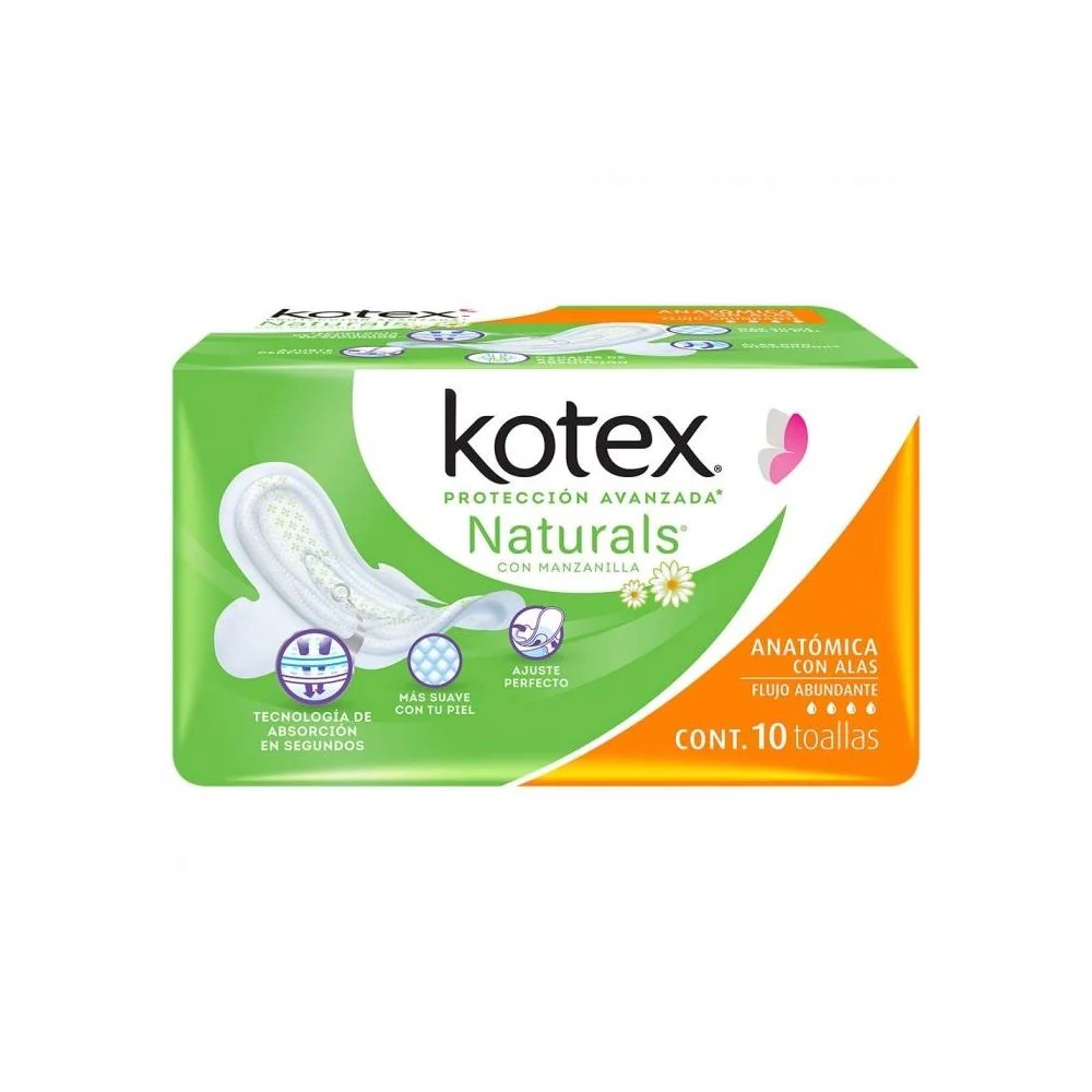 Toallas Sanitarias Kotex Con Manzanilla Con 10 Piezas