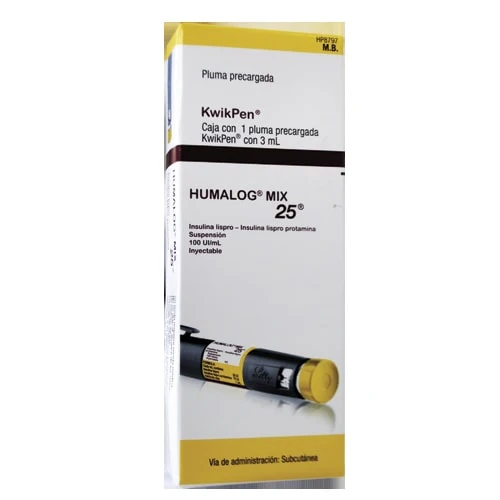 Humalog Mix 25 Kwikpen 100 Ui Jeringa Pluma 3 Ml
