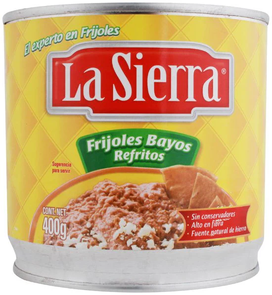 Frijoles Bayos Y Negros Refritos La Sierra 400 G