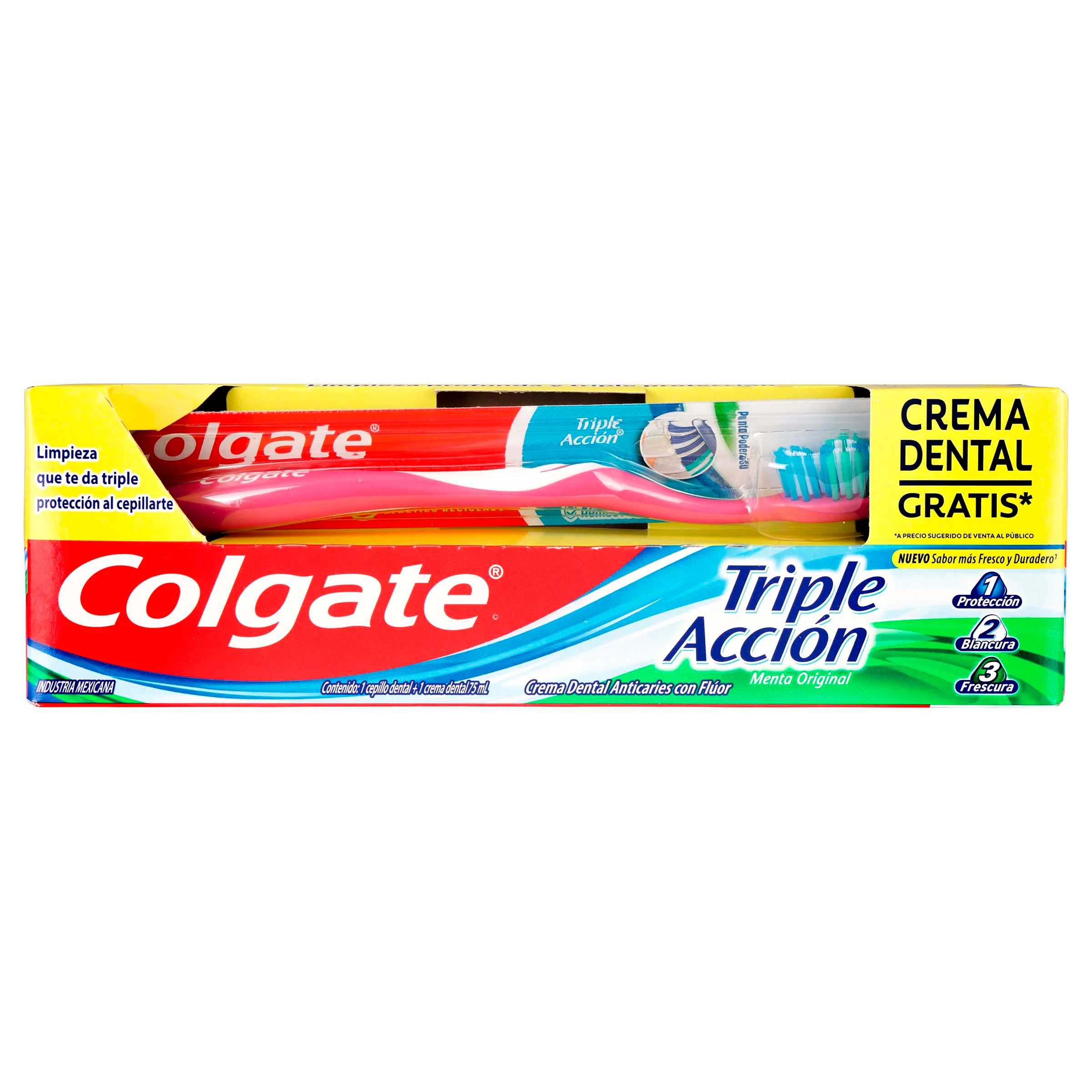 Cepillo Dental Colgate Triple Accion Mas Crema Dentaltriple Accion 75 Ml