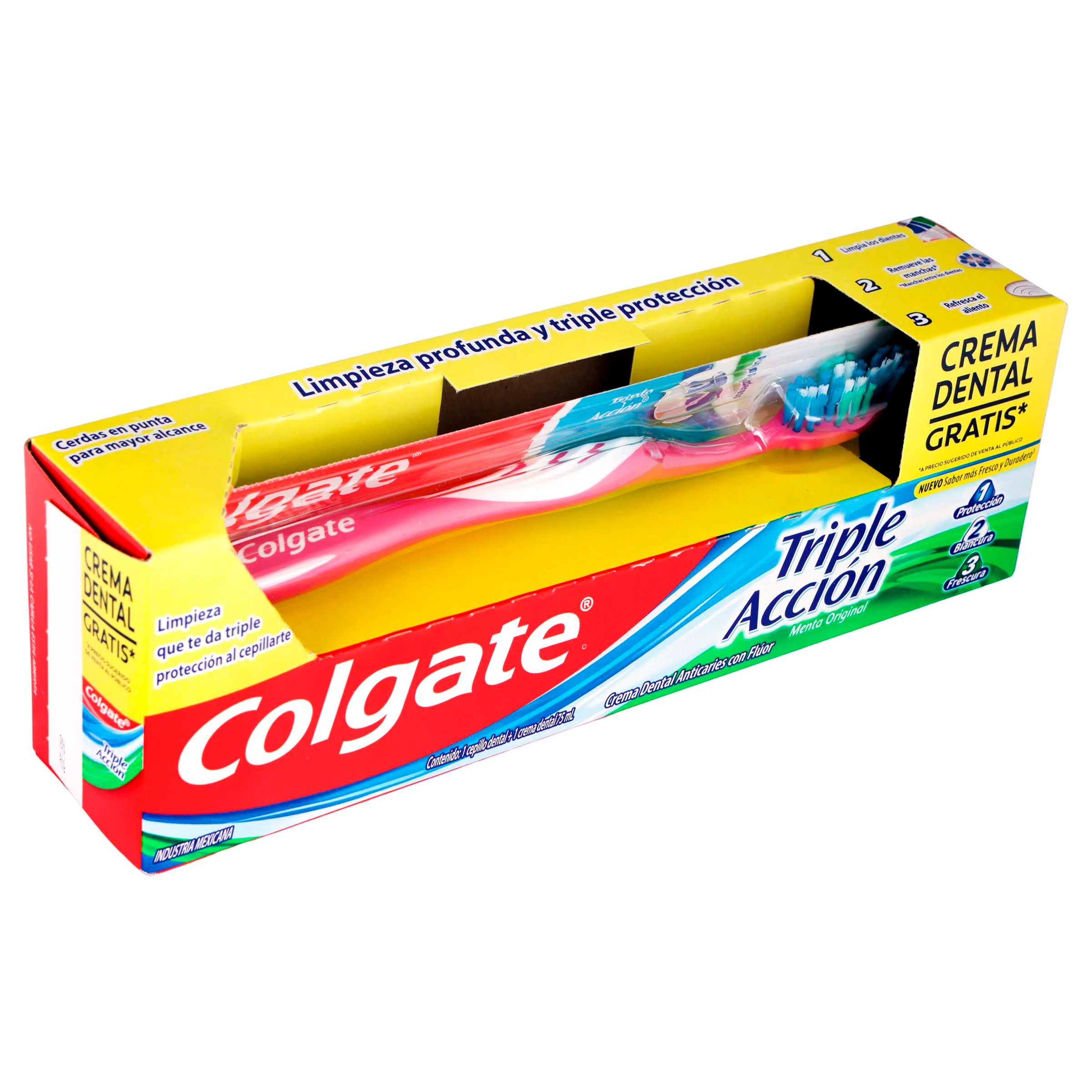 Cepillo Dental Colgate Triple Accion Mas Crema Dentaltriple Accion 75 Ml - Image 4