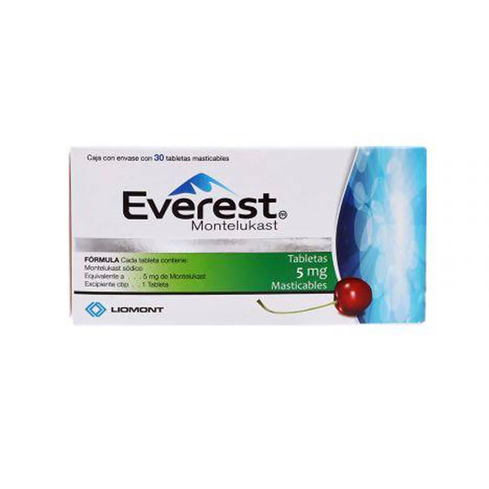 Everest Montelukast 5 Mg Con 30 Tabletas
