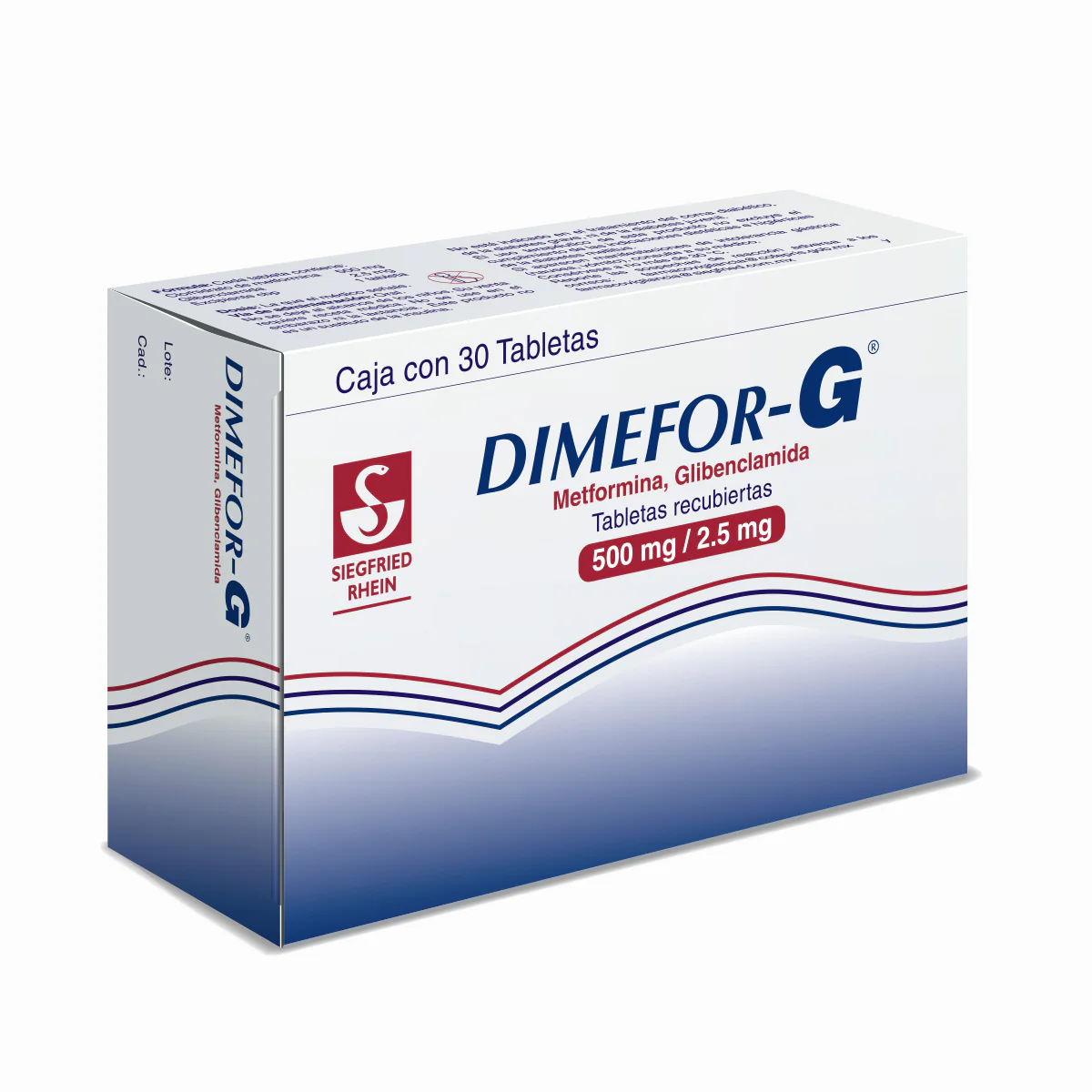 Dimefor G 850 Mg / 2.5Mg - Caja Con 30 Tabletas (Metformina Y Glibenclamida) - Image 3