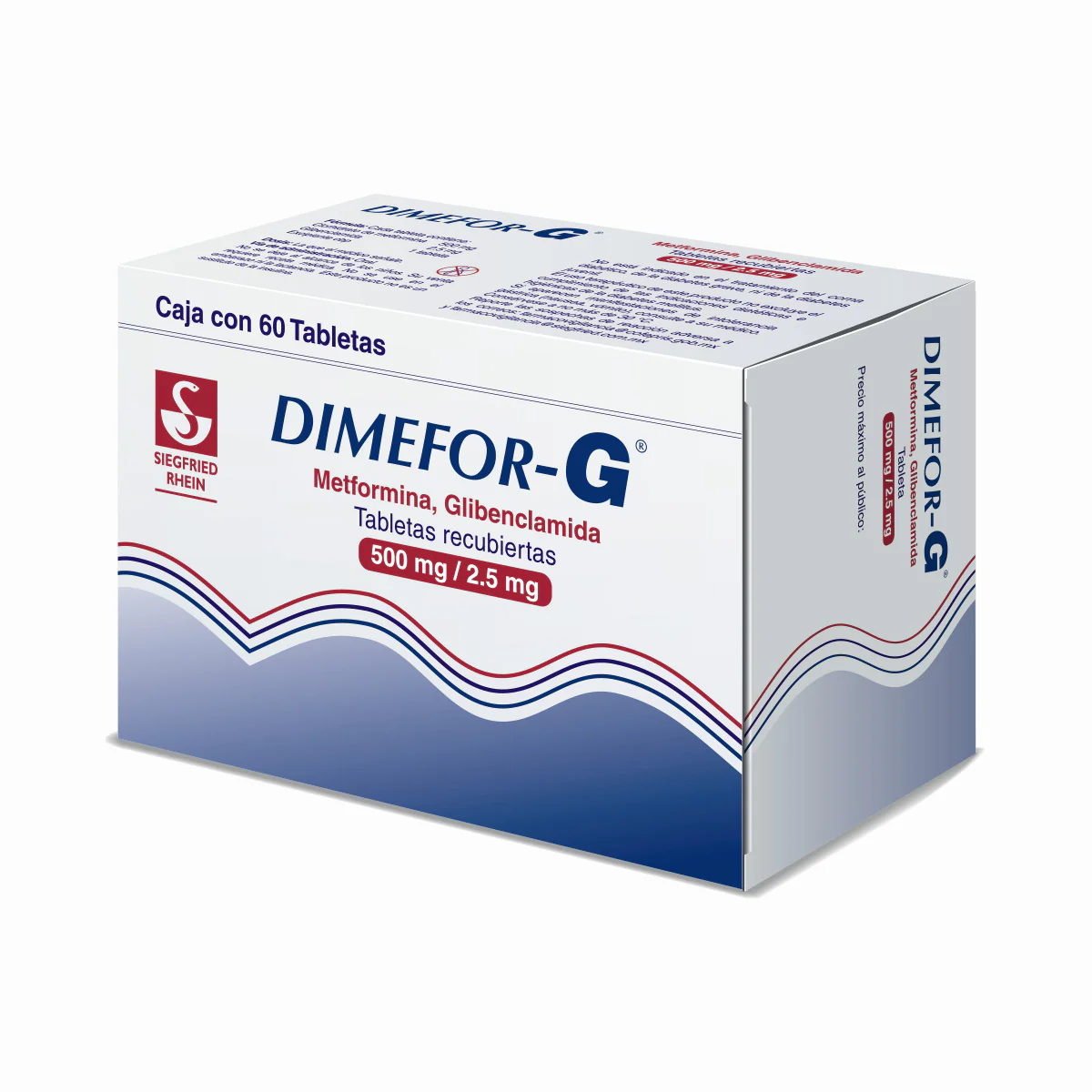 Dimefor G 500 Mg / 2.5Mg - Caja Con 60 Tabletas (Metformina Y Glibenclamida) - Image 2