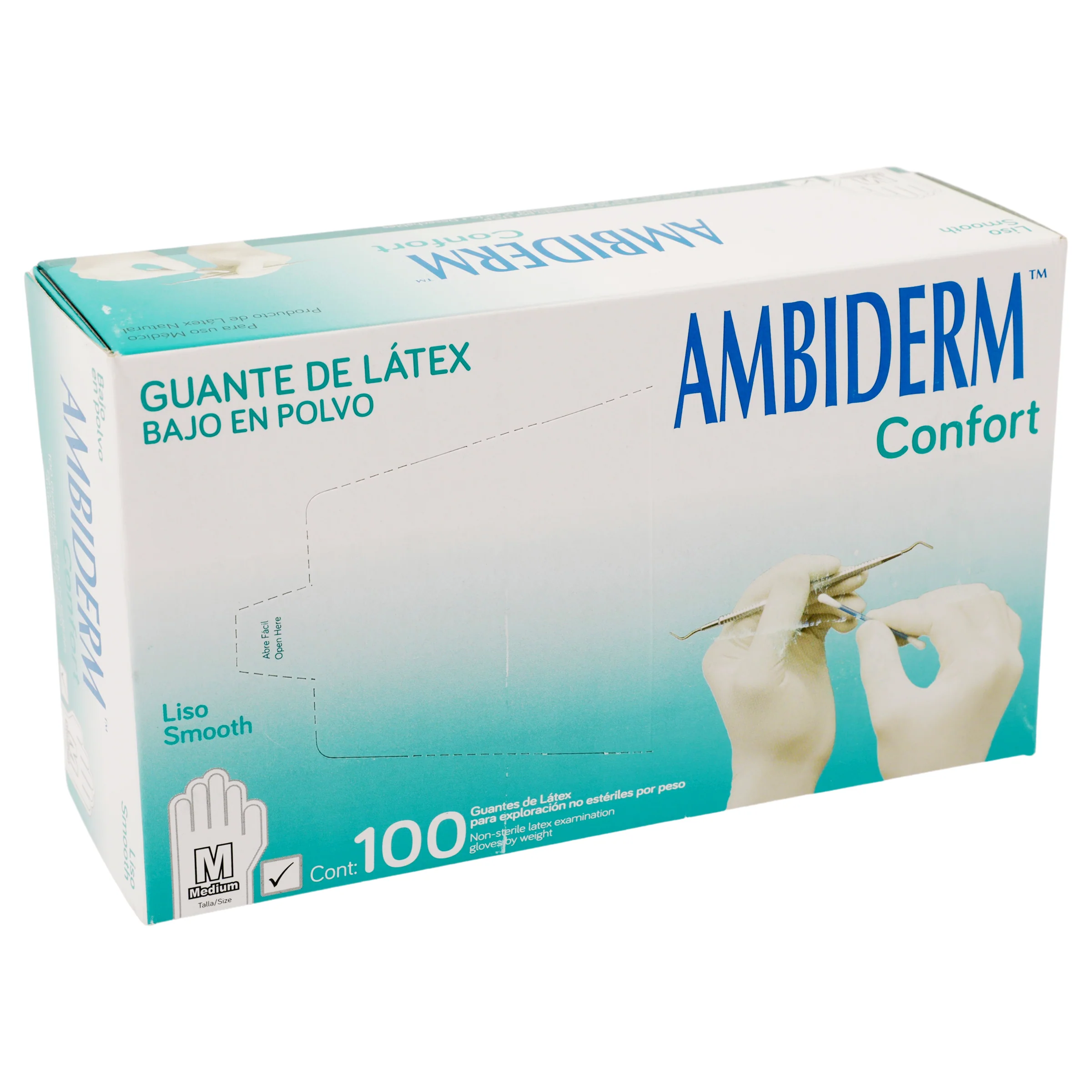 Guante Exploracion No Esteril Mediano Ambiderm Con 100 Piezas - Image 2