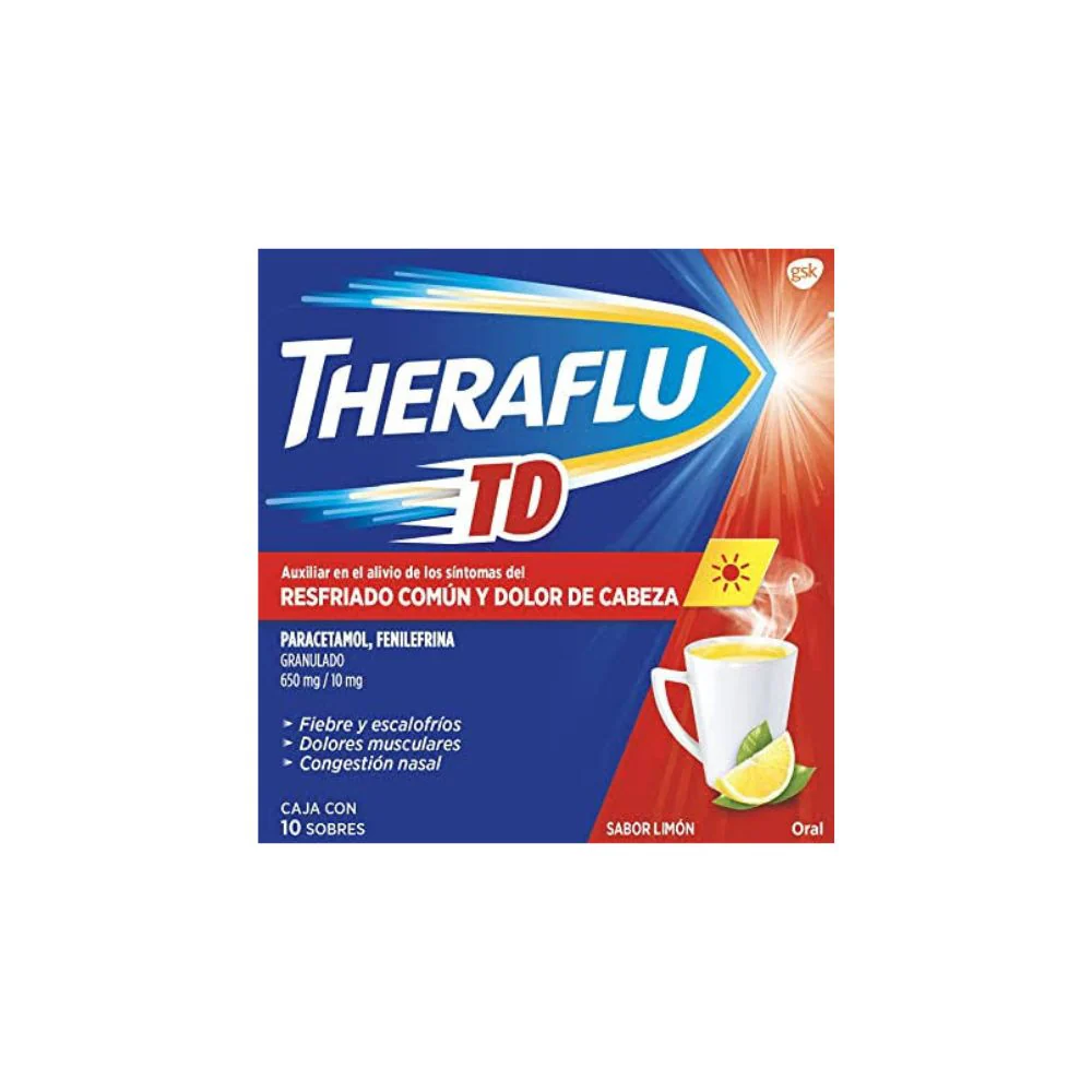Theraflu Exrojo 10 Mg Sobres Con 6