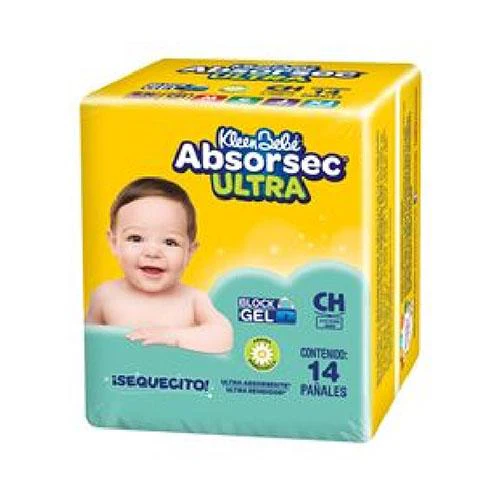 Pañal Absorsec Con 14 Piezas Etapa 2 Chico