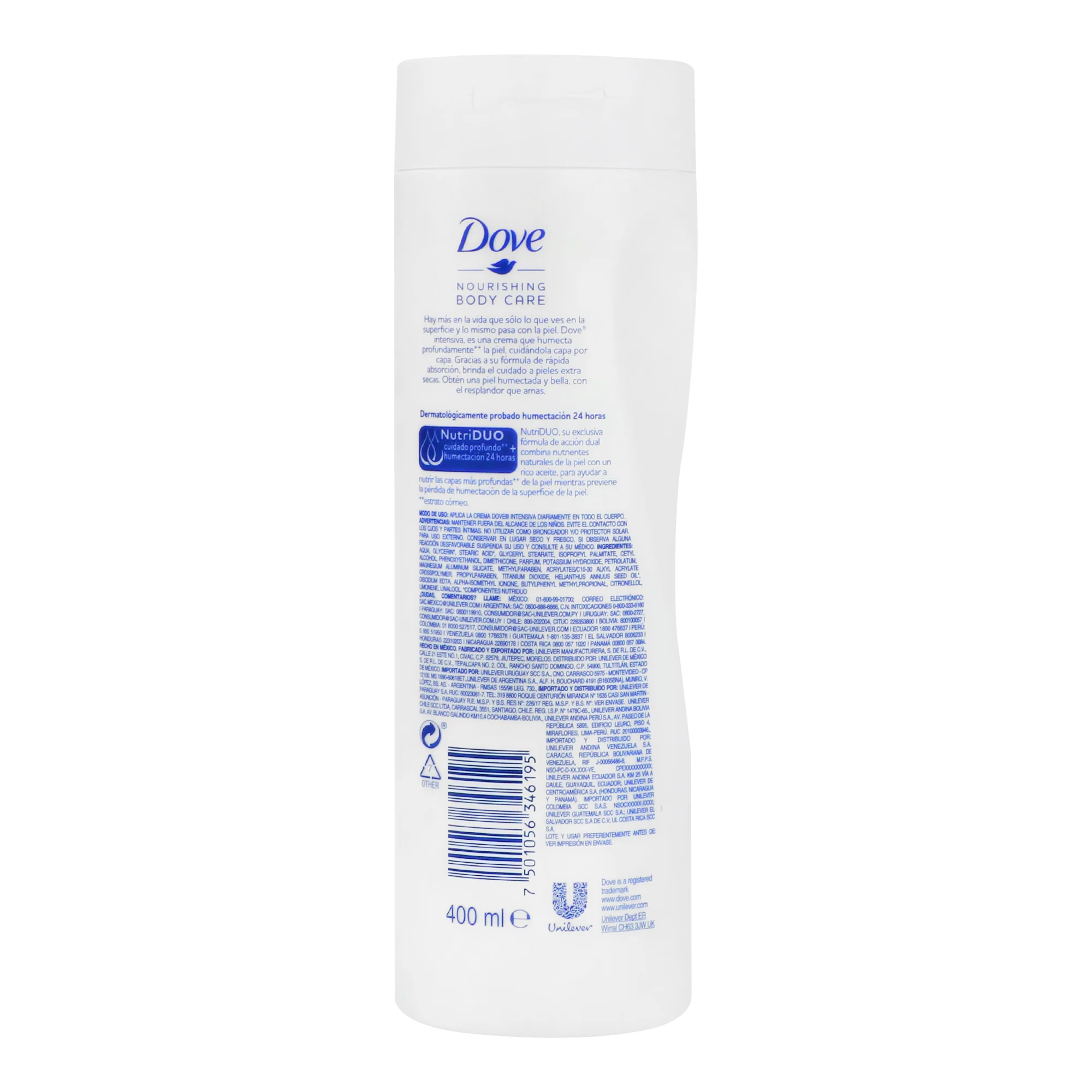 Crema Liquida Dove Nutricion Intensiva 400 Ml - Image 4