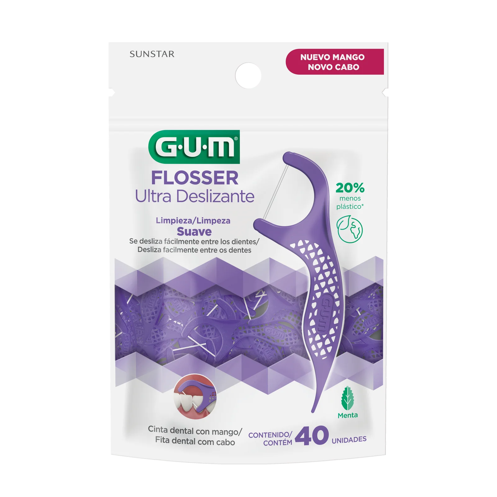 Palillos Gum Con Hilo Dental Menta