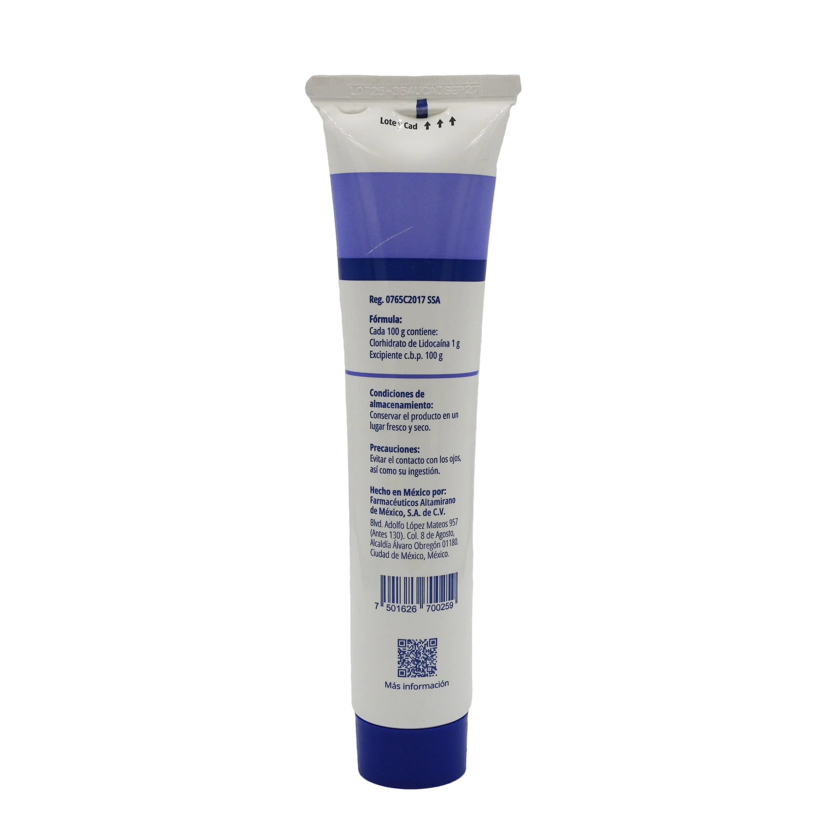 Lubricaina Con Lidocaina 135 G Altamira - Image 2