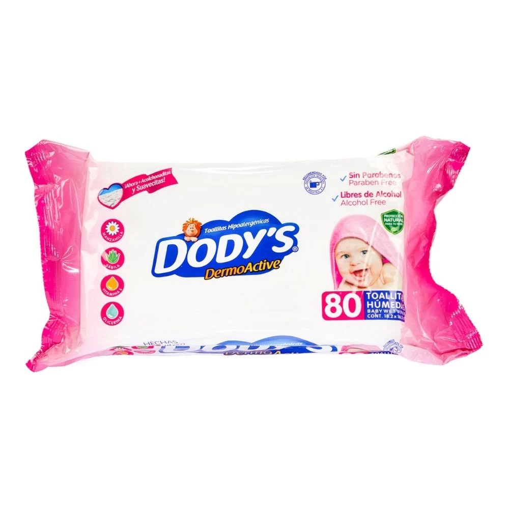 Toallitas Humedas Dodys Dermo Active Con 80 Piezas