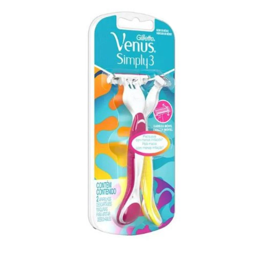 Maquina Afeitar Venus Simply 3 Desechable Con 2 Piezas