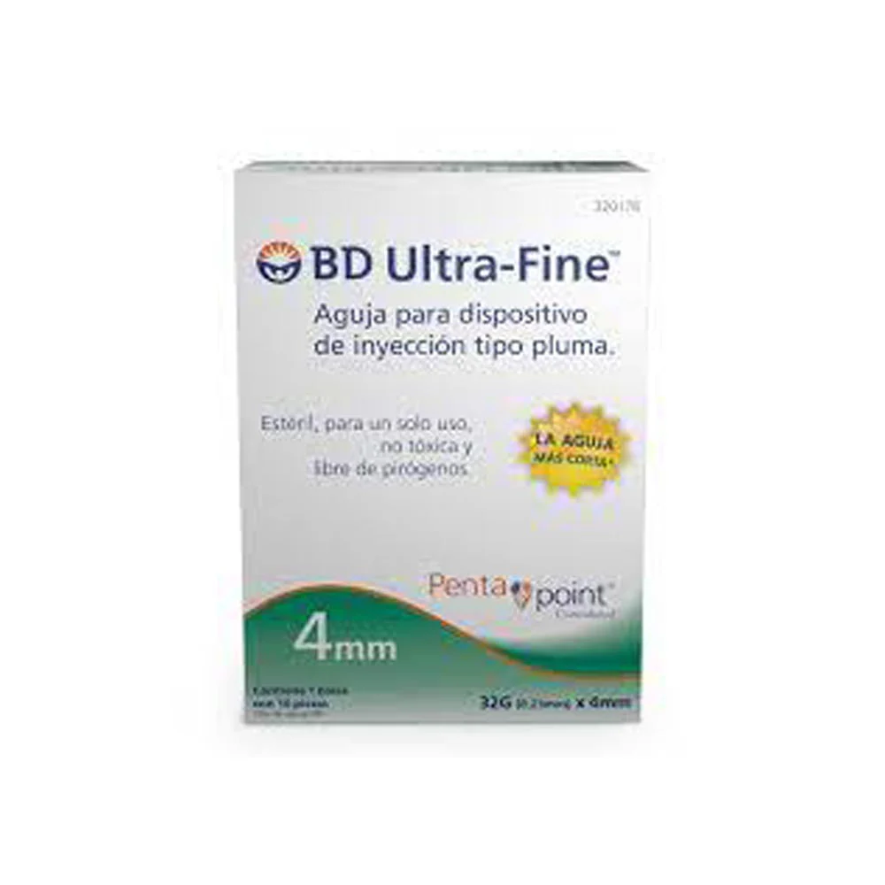 Aguja Ultrafine Desechable 32 X 4 Mm Con 10