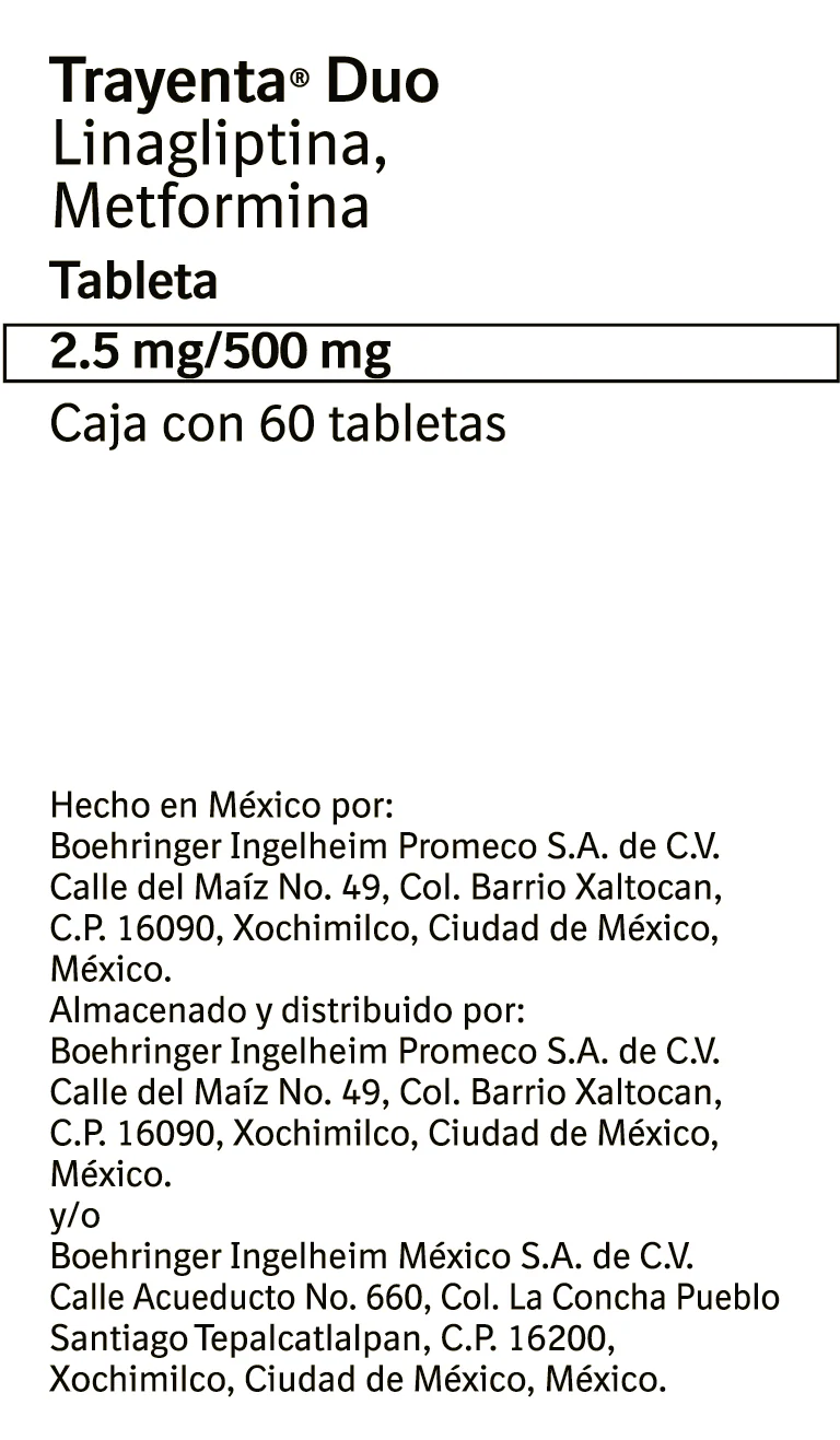 Trayenta Duo 2.5/500 Mg Con 60 Tabletas - Image 3