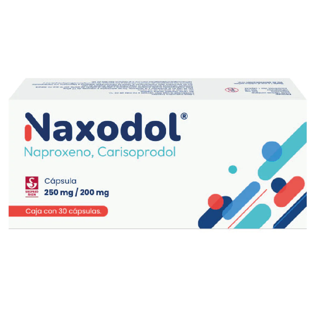 Naxodol 250 Mg / 200 Mg - Caja Con 30 Cápsulas (Naproxeno Y Carisoprodol)
