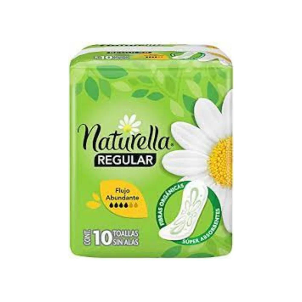 Toallas Sanitarias Naturella Flujo Moderado Sin Alas Con 10 Piezas