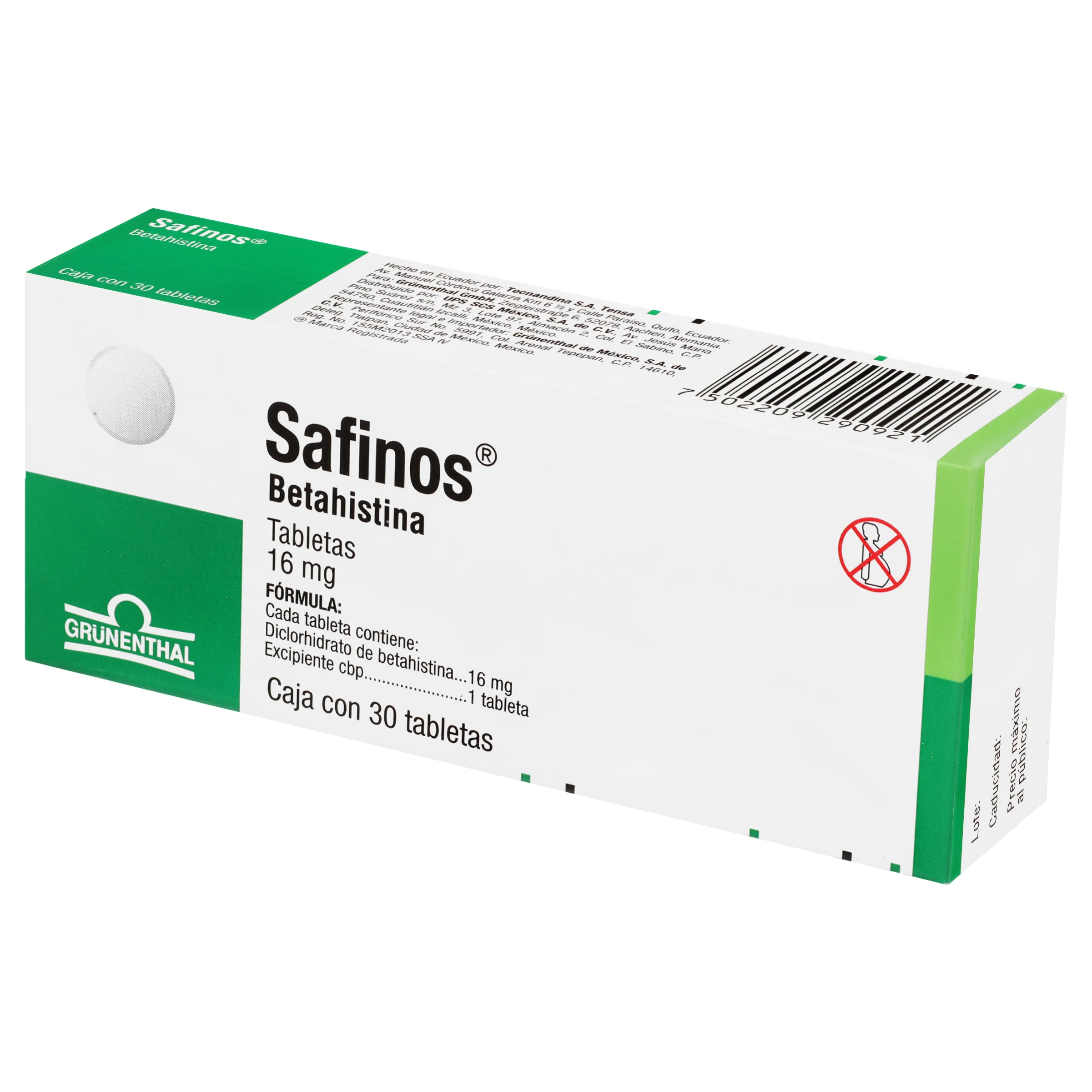 Safinos 16 Mg Con 30 Tabletas - Image 4