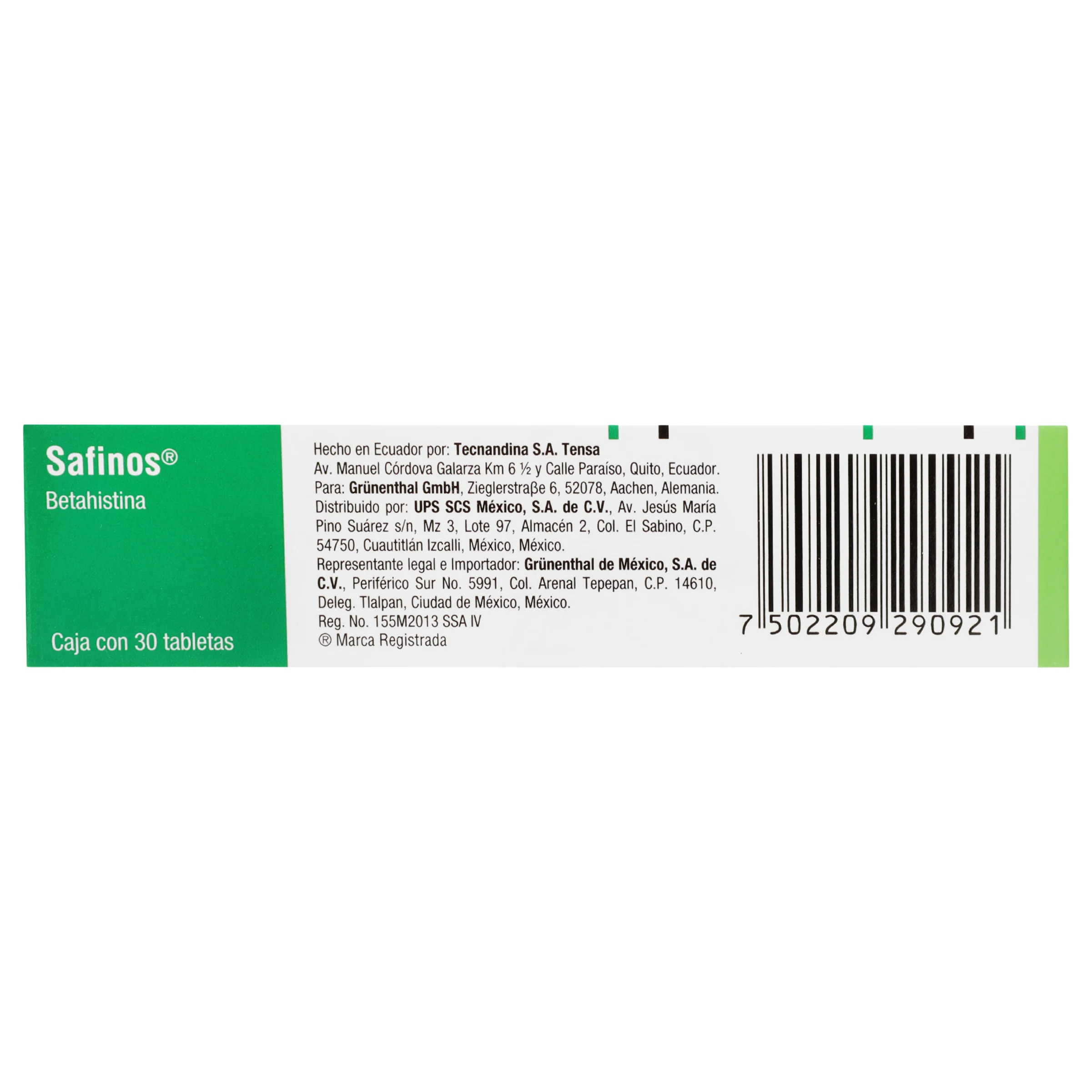 Safinos 16 Mg Con 30 Tabletas - Image 6