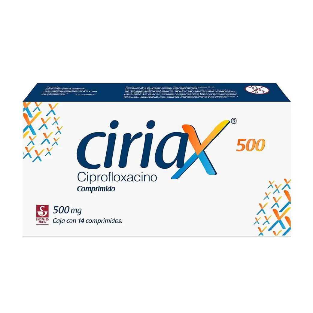 Ciriax 500 Mg - Caja Con 14 Comprimidos (Ciprofloxacino)