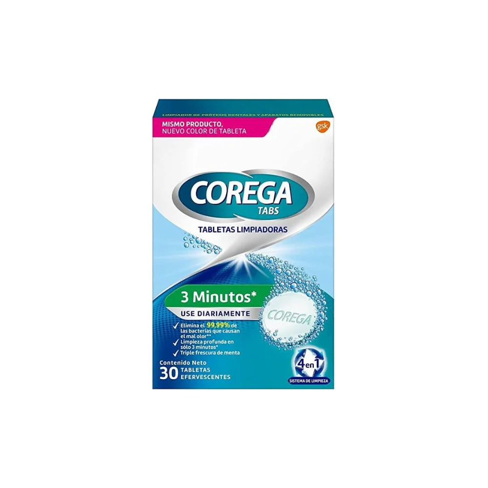 Limpiadora Protesis Corega Tabletas Efervescentes Con 30