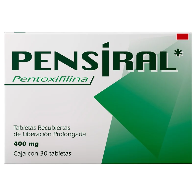 Pensiral (Pentoxifilina) 400 Mg Con 30 Tabletas Liberacion Prolongada