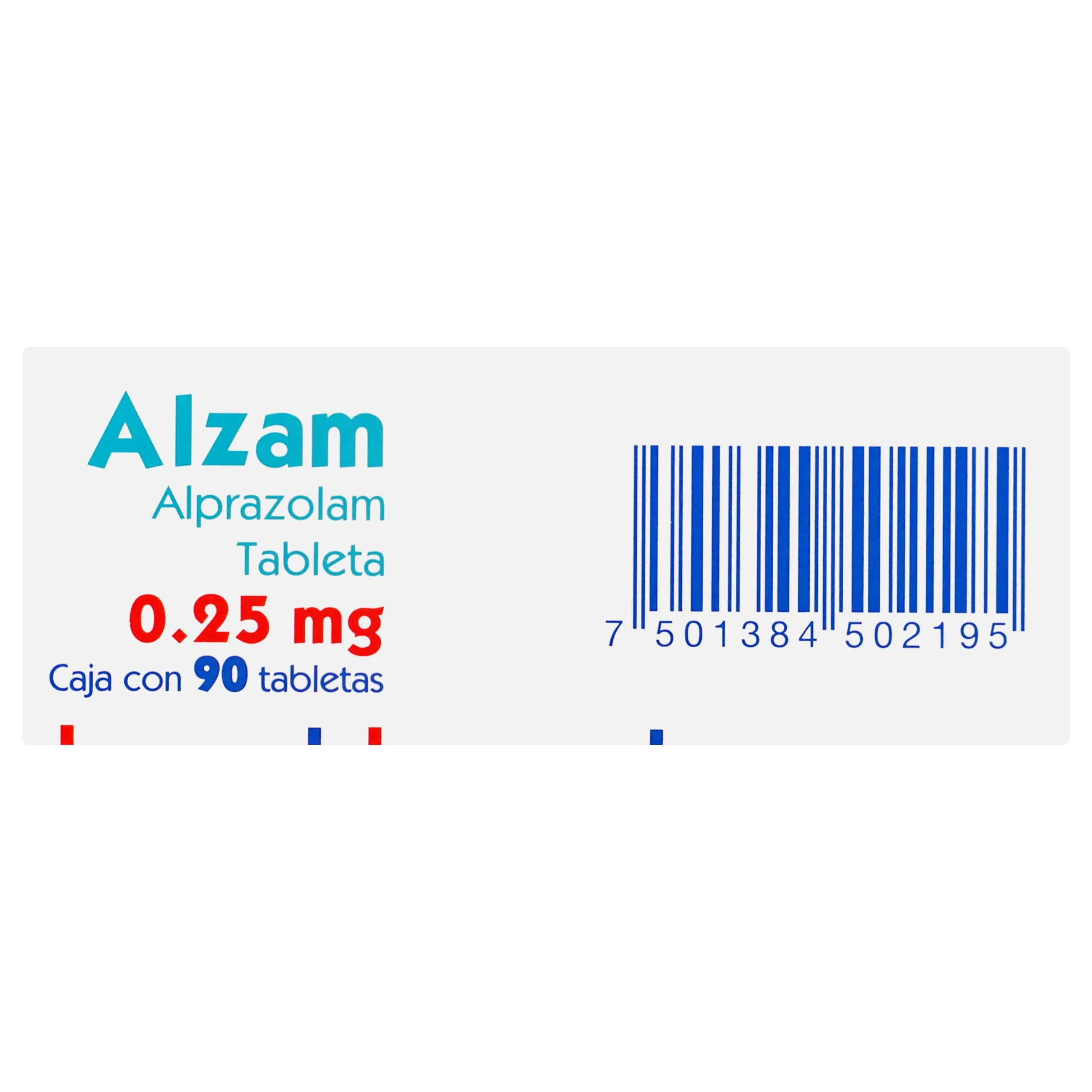 Alzam 0.25 Mg Con 90 Tabletas Oral - Image 5