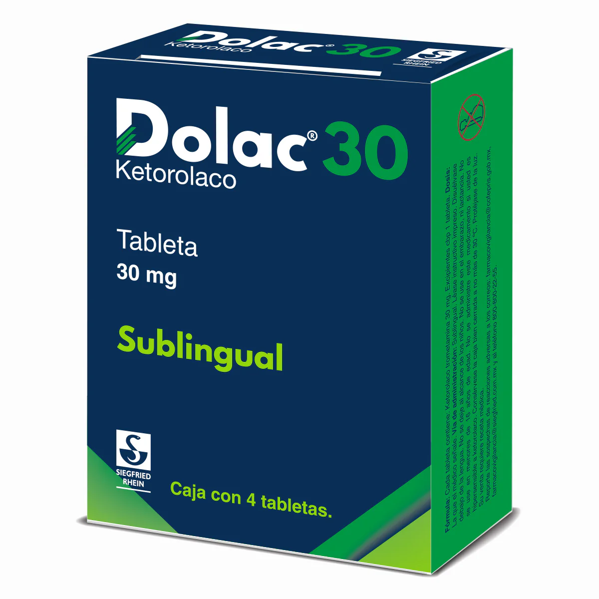 Dolac 30 Mg - Caja Con 4 Tabletas Sublingual (Ketorolaco) - Image 2
