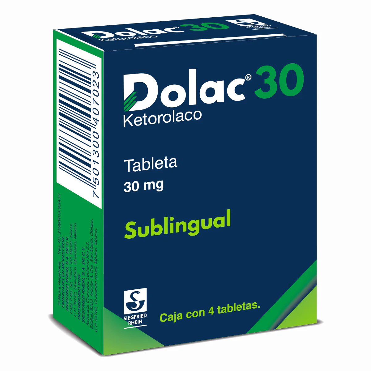 Dolac 30 Mg - Caja Con 4 Tabletas Sublingual (Ketorolaco) - Image 3