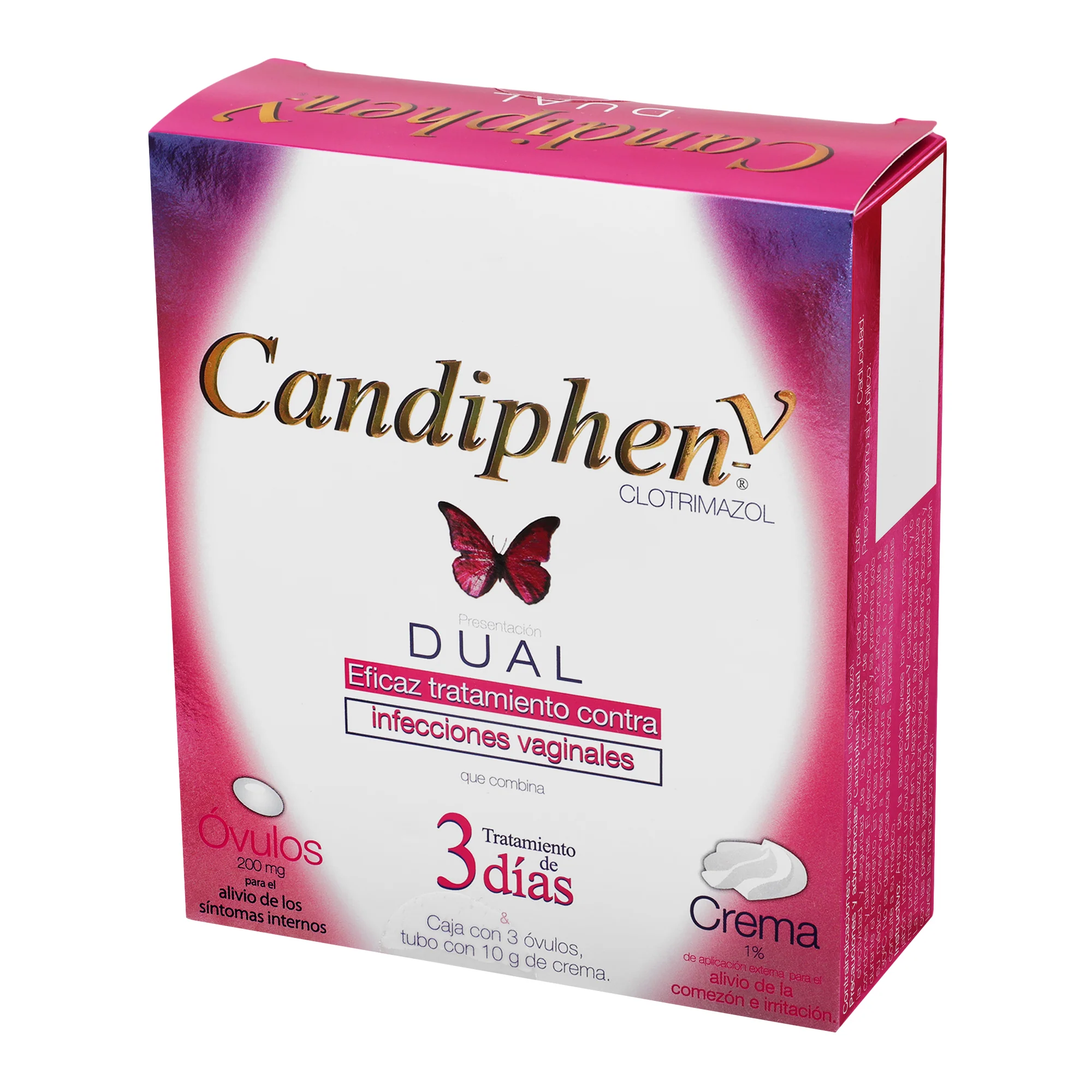Candiphen-V 200Mg Dual Con 3 Ovulos Y Crema 10 Grs - Image 3